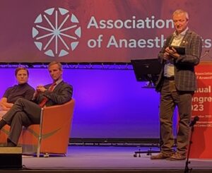 Dr Andy Klien, Editor-in-Chief, Anaesthesia, begins the Q&A section of a panel discussion at the Anaesthetists Annual Congress in Edinburgh